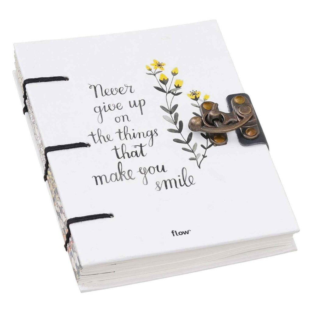 Handmade Printed Cardboard Journal Diary with Buckle Lock-200 Pages Notepad For Men and Women -9