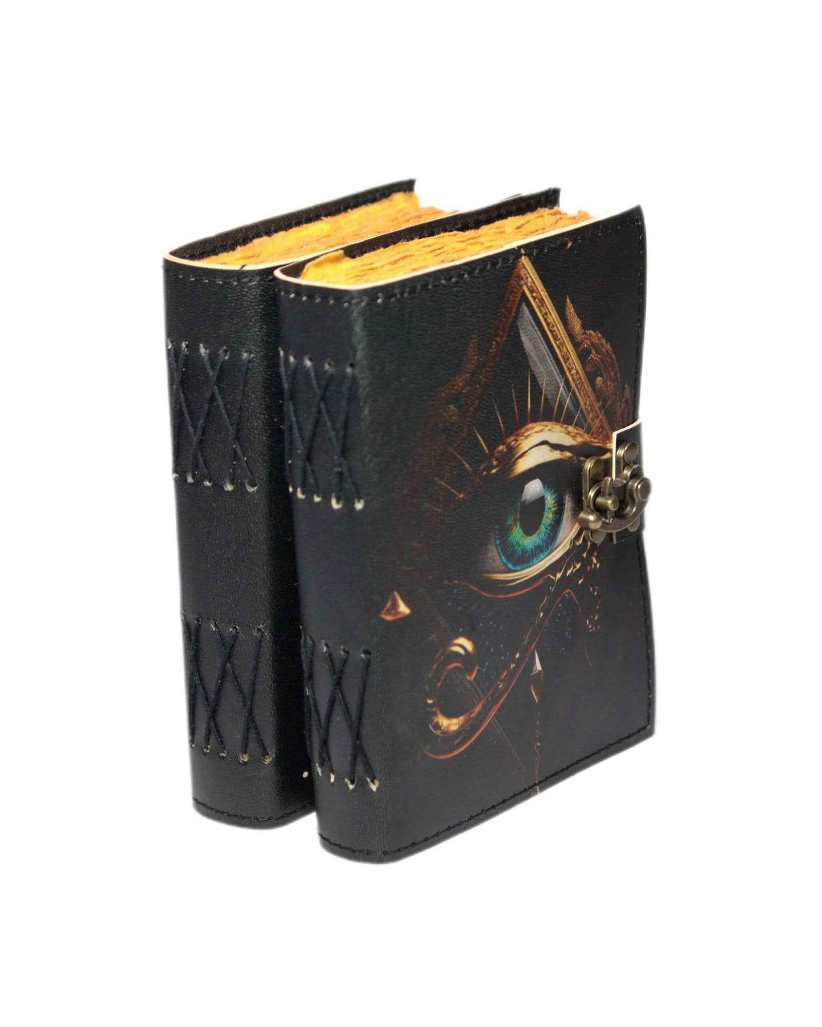 Genuine Leather Diary-Vintage Handmade Leather Journal-Premium Antique LOCK Closure-200 Handmade Deckle Edge Antique Pages -15