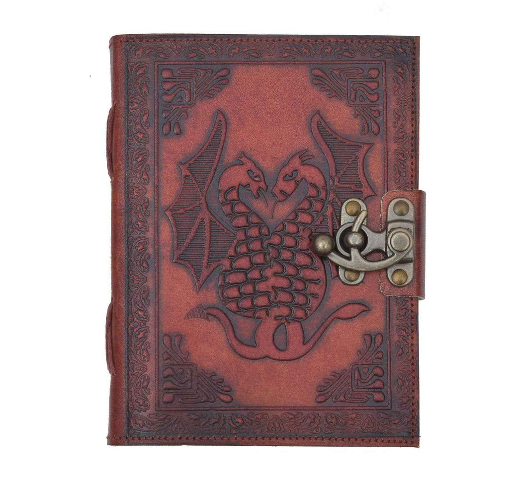 Leather Journal Diary with metal lock vintage Journal handmade 200 pages white unruled|travel Diary|personal journal -13