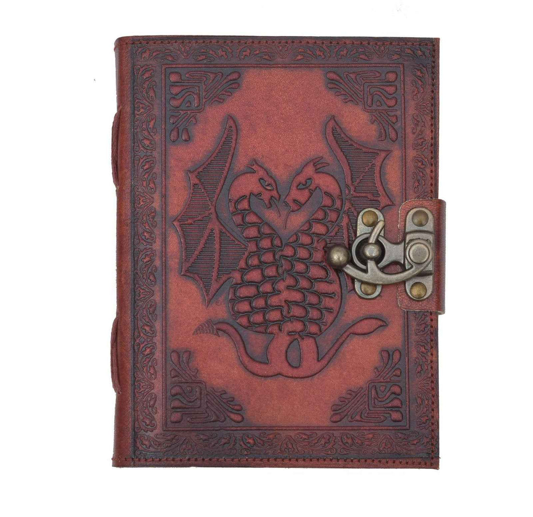 Leather Journal Diary with metal lock vintage Journal handmade 200 pages white unruled|travel Diary|personal journal -13