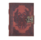 Leather Journal Diary with metal lock vintage Journal handmade 200 pages white unruled|travel Diary|personal journal -13