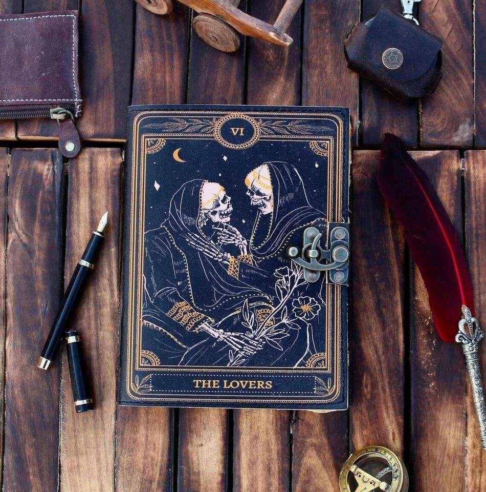 Genuine Leather Diary-Vintage Handmade Leather Journal-Premium Antique LOCK Closure-200 Handmade Deckle Edge Antique Pages -5