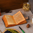 Vintage Handmade Genuine Leather Journal-Premium Antique Lock Closure-200 Handmade Brown Pages -8 - Navkar Handicrafts