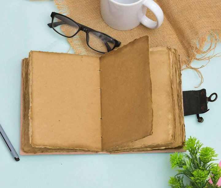 Genuine Leather Diary-Vintage Handmade Leather Journal-Premium Antique LOCK Closure-200 Handmade Deckle Edge Antique Pages -25