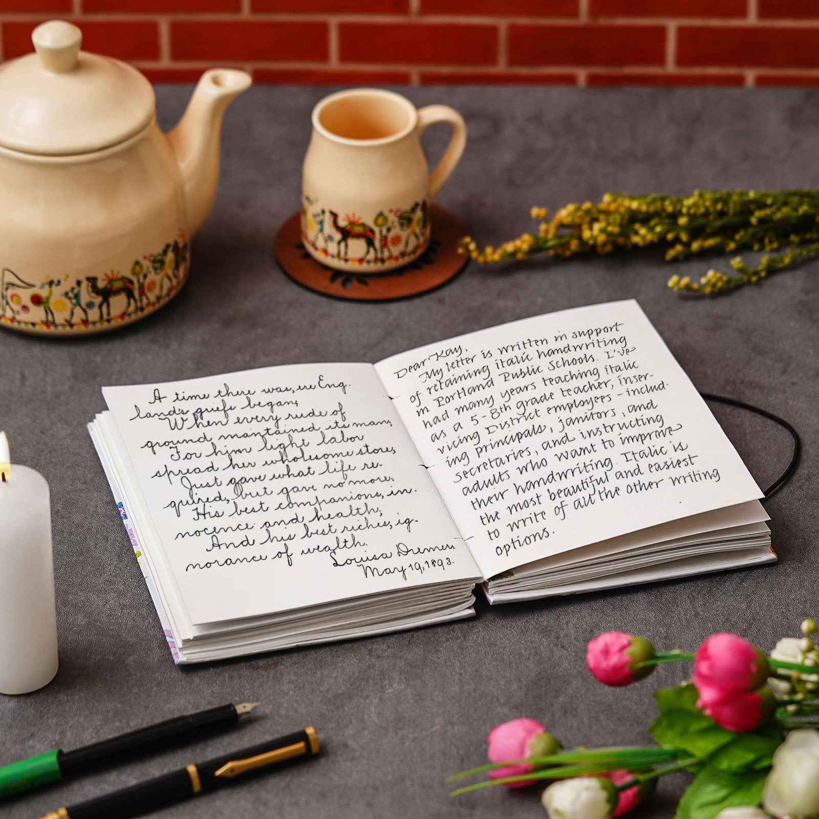 Handmade Classic Printed Cardboard Writing Diary for Different Purposes String Closure -3