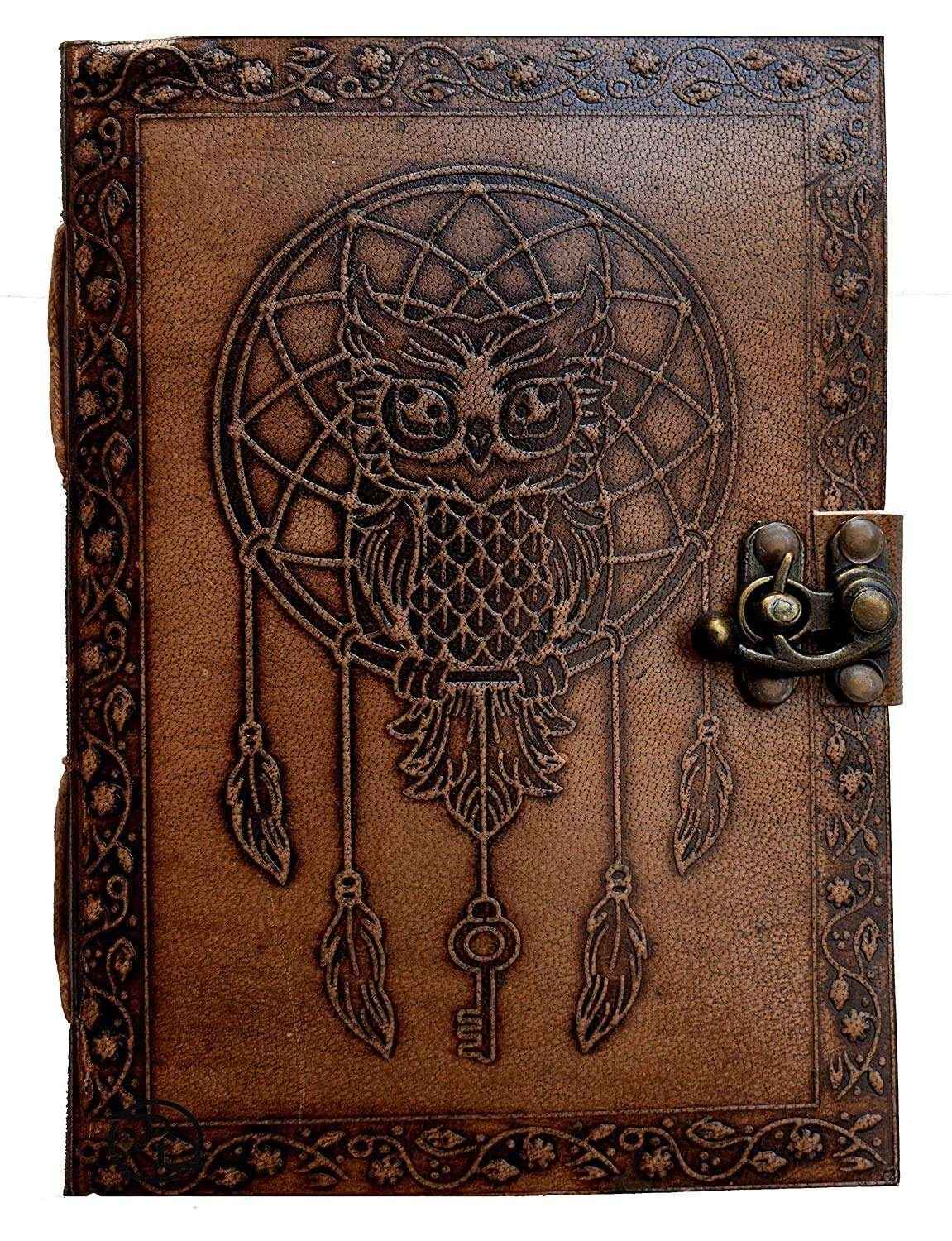 Leather Journal Diary with metal lock vintage Journal handmade 200 pages white unruled|travel Diary|personal journal -24