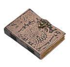 Genuine Leather Diary-Vintage Handmade Leather Journal-Premium Antique LOCK Closure-200 Handmade Deckle Edge Antique Pages -26