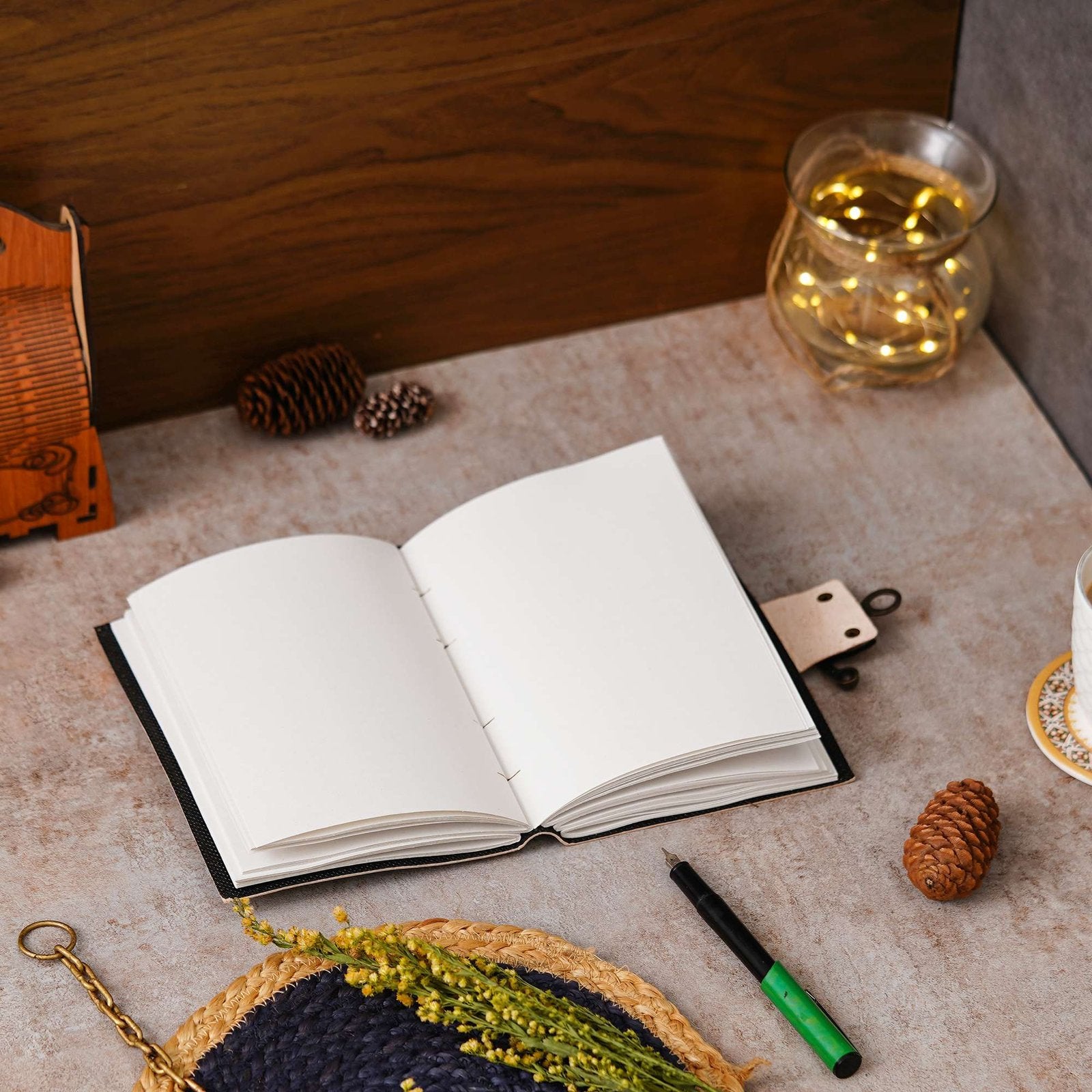 Vintage Handmade Genuine Leather Journal-Premium Antique Lock Closure-200 Handmade White Pages -32 - Navkar Handicrafts