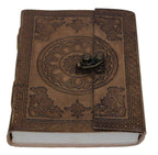 Leather Journal Diary with metal lock vintage Journal handmade 200 pages white unruled|travel Diary|personal journal -20