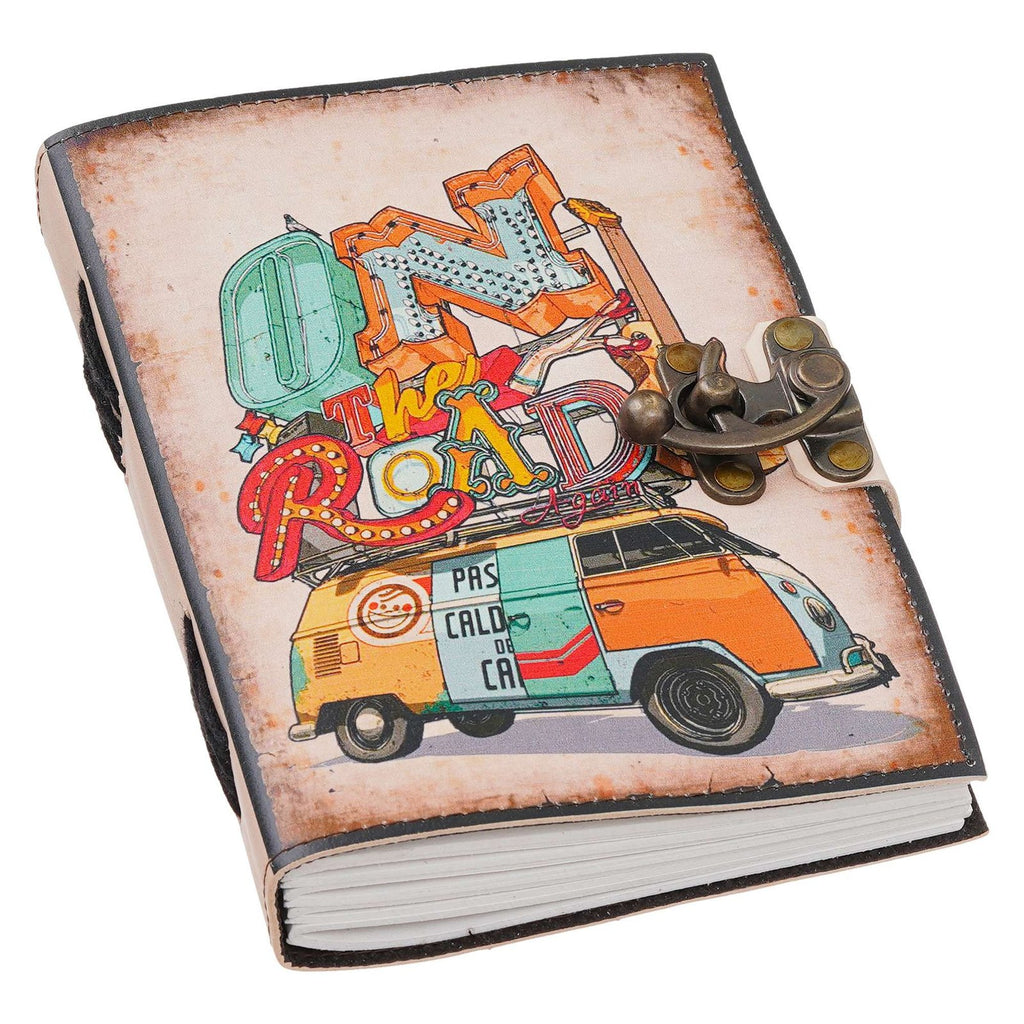 Vintage Handmade Genuine Leather Journal-Premium Antique Lock Closure-200 Handmade White Pages -30 - Navkar Handicrafts