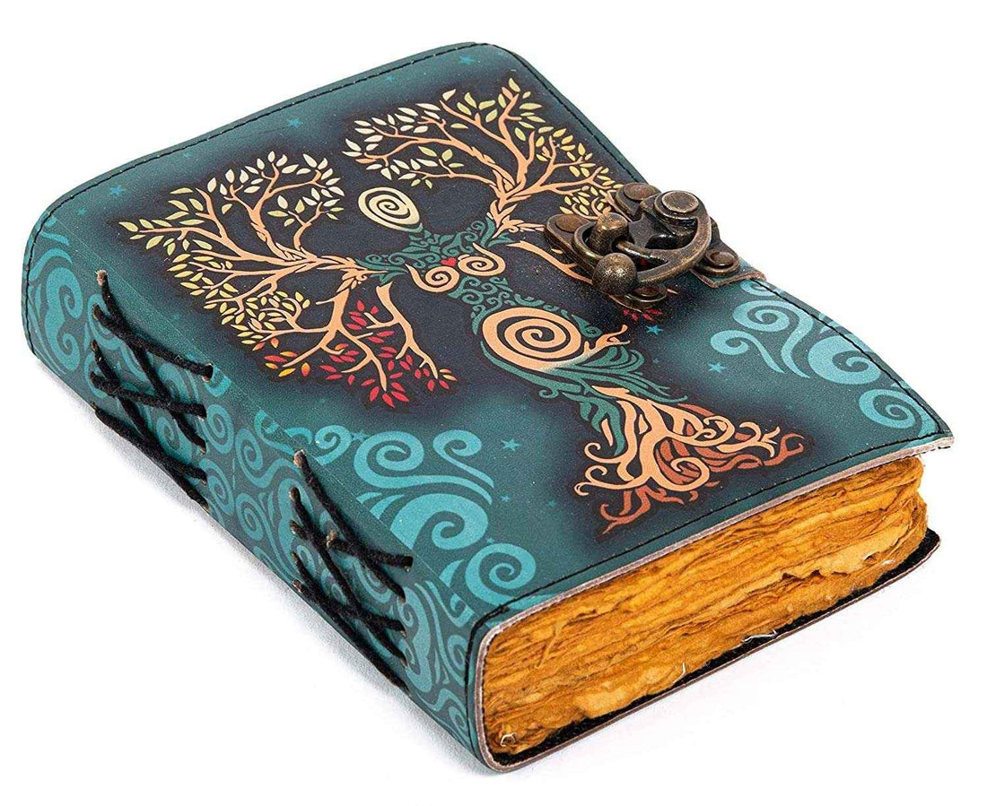 Genuine Leather Diary-Vintage Handmade Leather Journal-Premium Antique LOCK Closure-200 Handmade Deckle Edge Antique Pages -8