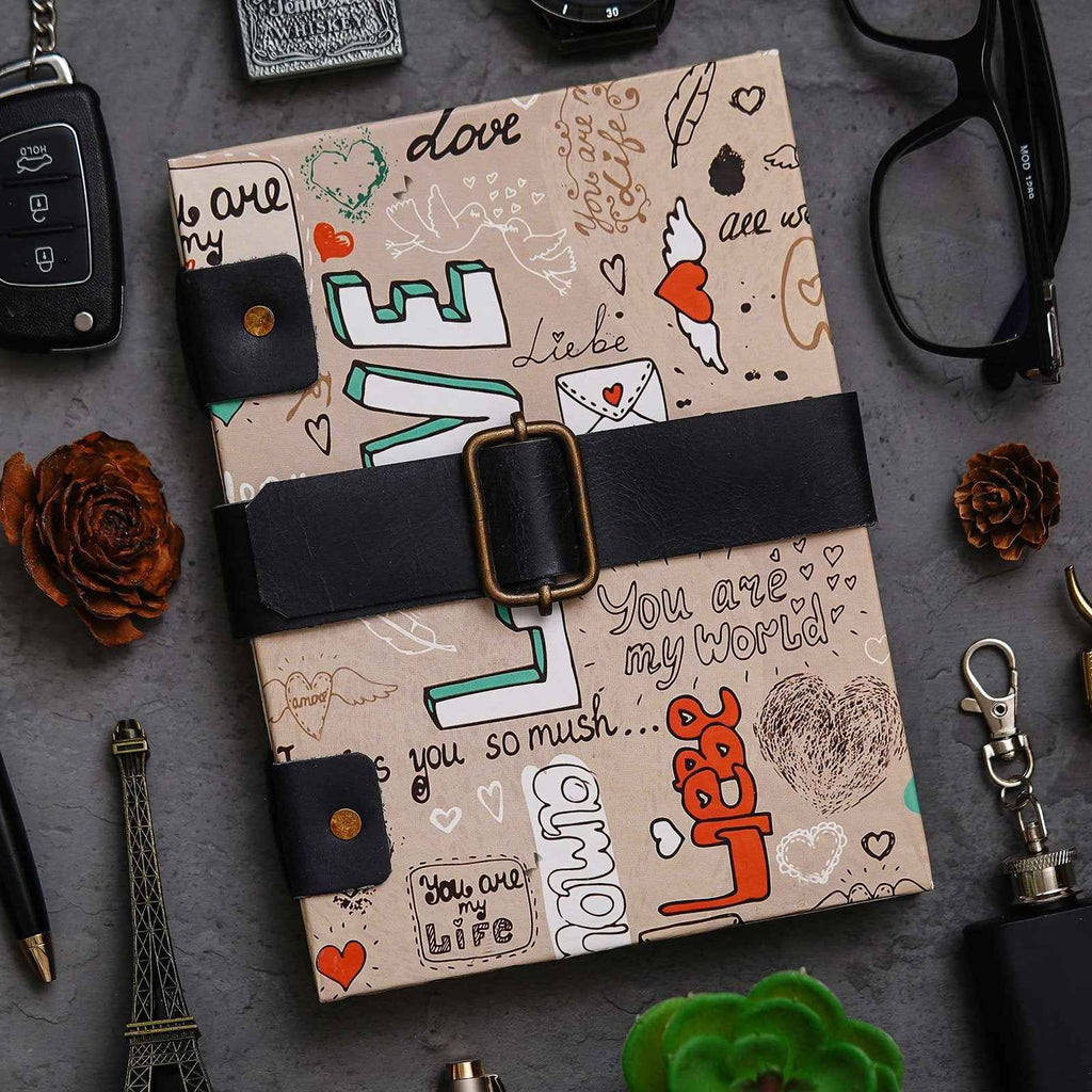 Handmade Classic Printed Cardboard Writing Diary for Different Purposes String Closure -1