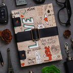 Handmade Classic Printed Cardboard Writing Diary for Different Purposes String Closure -1