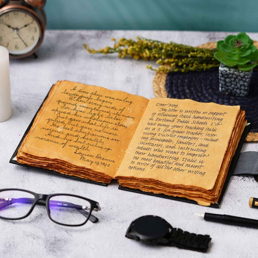 Handmade Printed Cardboard Journal Diary with Buckle Lock-200 Pages Notepad For Men and Women -8