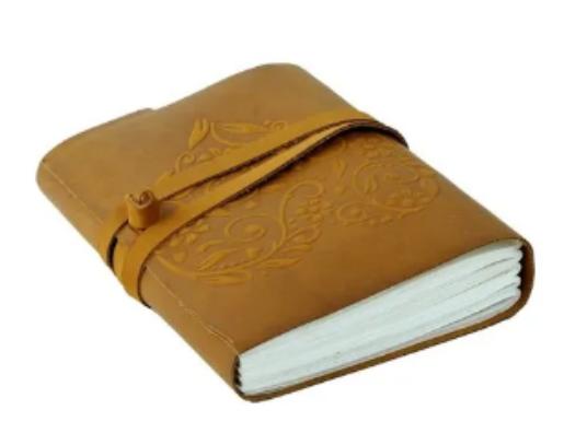 Leather Journal Diary with Premium Antique String Closure vintage Journal handmade 200 pages white unruled|travel Diary|personal journal -8 - Navkar Handicrafts