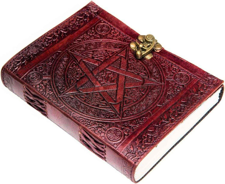 Leather Journal Diary with metal lock vintage Journal handmade 200 pages white unruled|travel Diary|personal journal -14