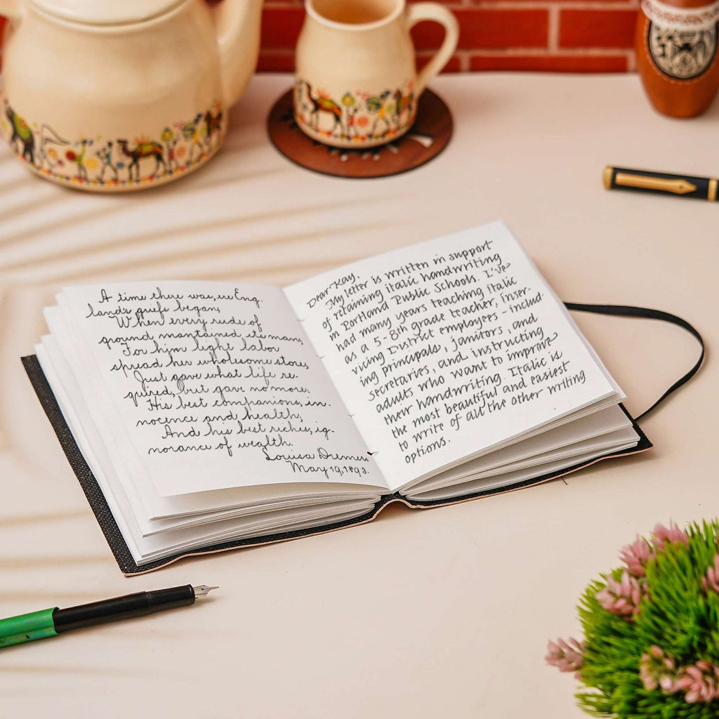 Vintage Handmade Genuine Leather Journal-Premium Antique String Closure-200 Handmade White Pages -2 - Navkar Handicrafts
