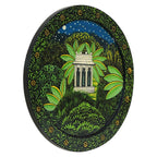 Handcrafted Wooden Wall Plate-Rajasthani Cow-Kalash Artwork (12x12 Inches)