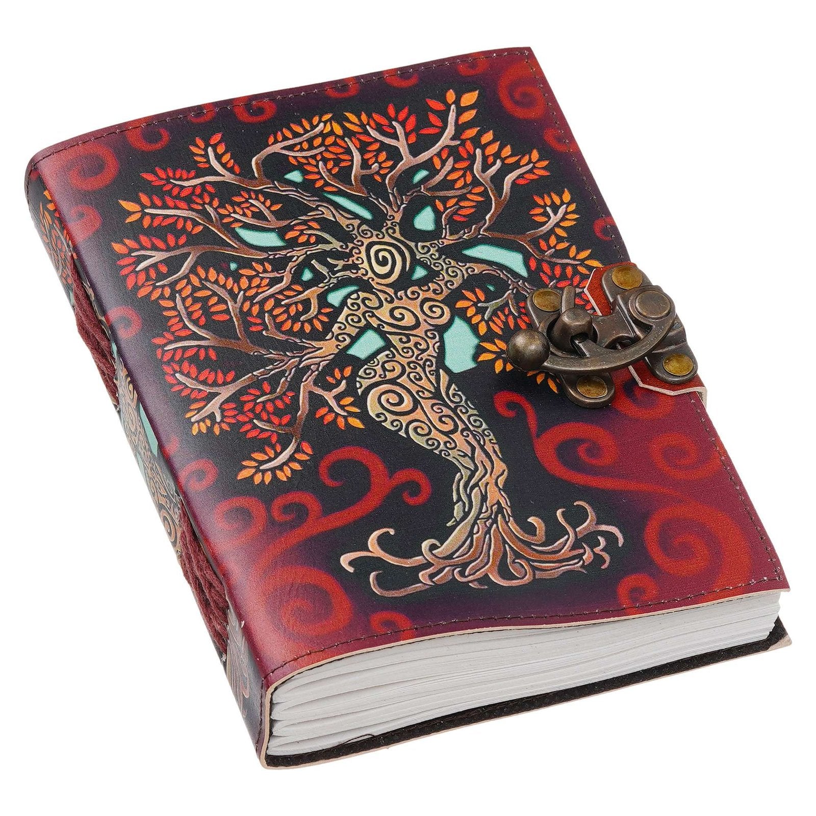 Vintage Handmade Genuine Leather Journal-Premium Antique Lock Closure-200 Handmade White Pages -26 - Navkar Handicrafts