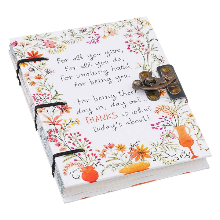 Handmade Printed Cardboard Journal Diary with Buckle Lock-200 Pages Notepad For Men and Women -12