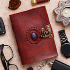Vintage Handmade Genuine Leather Journal-Premium Antique Lock Closure-200 Handmade White Pages -3 - Navkar Handicrafts