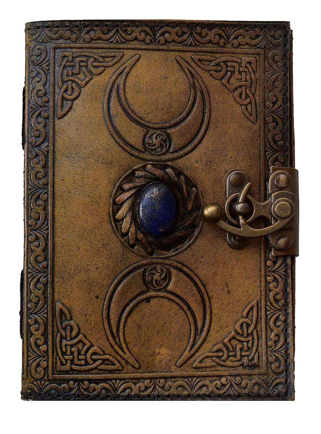Genuine Leather Diary-Vintage Handmade Leather Journal-Premium Antique LOCK Closure-200 Handmade Deckle Edge Antique Pages -10