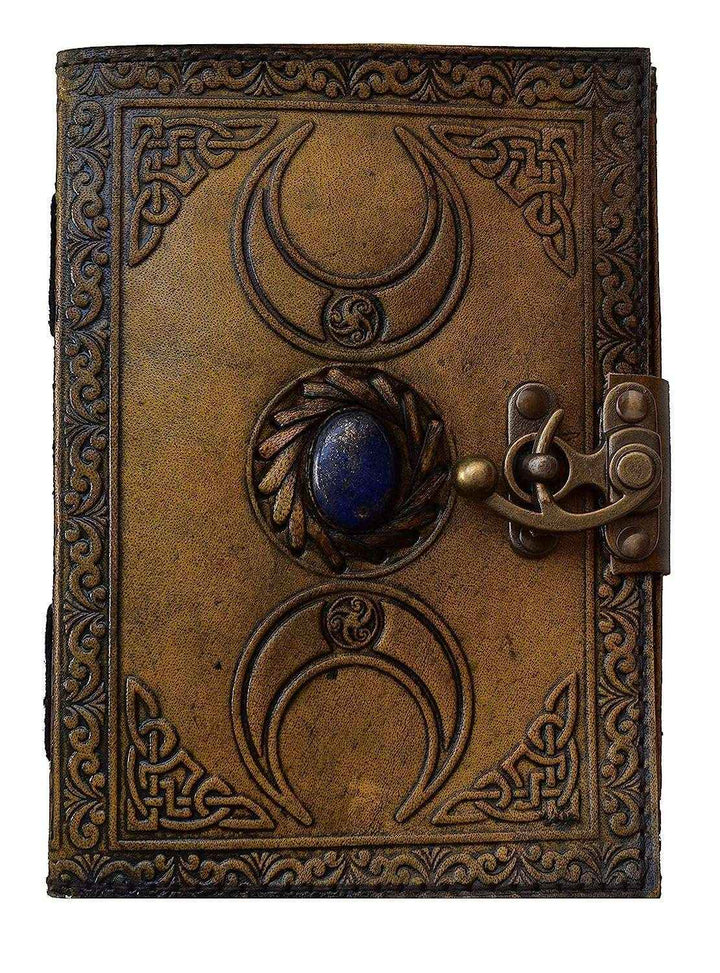 Genuine Leather Diary-Vintage Handmade Leather Journal-Premium Antique LOCK Closure-200 Handmade Deckle Edge Antique Pages -10