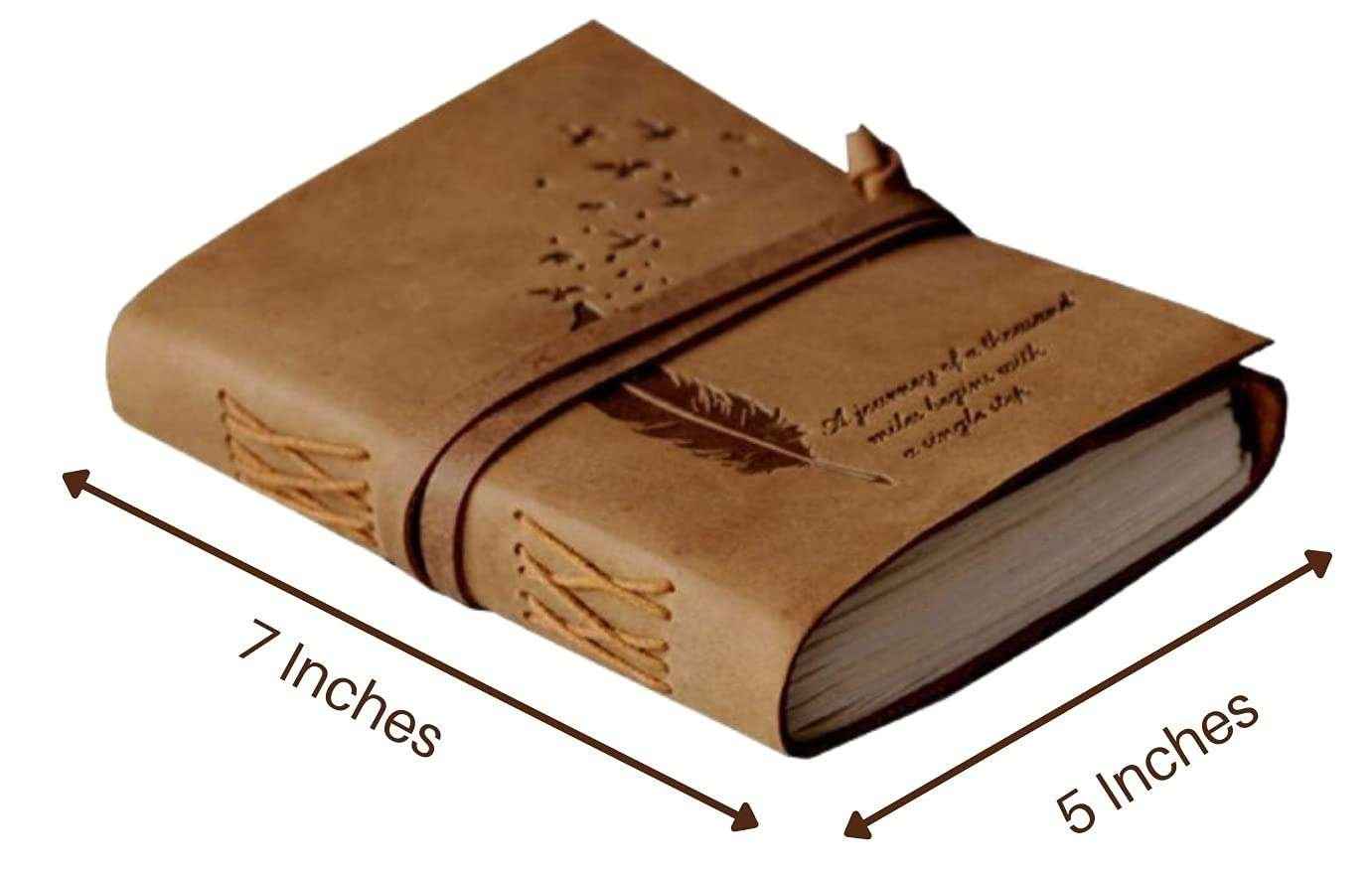 Leather Journal Diary with Premium Antique String Closure vintage Journal handmade 200 pages white unruled|travel Diary|personal journal -9