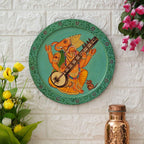 Ethnic Cow Wall Plate-Handmade Wooden Art in Pichwai Style (12x12 Inches)