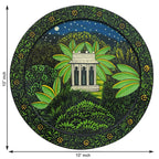 Handcrafted Wooden Wall Plate-Rajasthani Cow-Kalash Artwork (12x12 Inches)