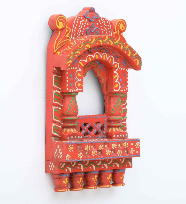 Wooden Jharokha 10*6 inch (Orange)