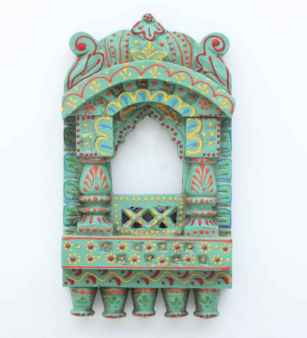Wooden Jharokha 10*6 inch (Turqouise)