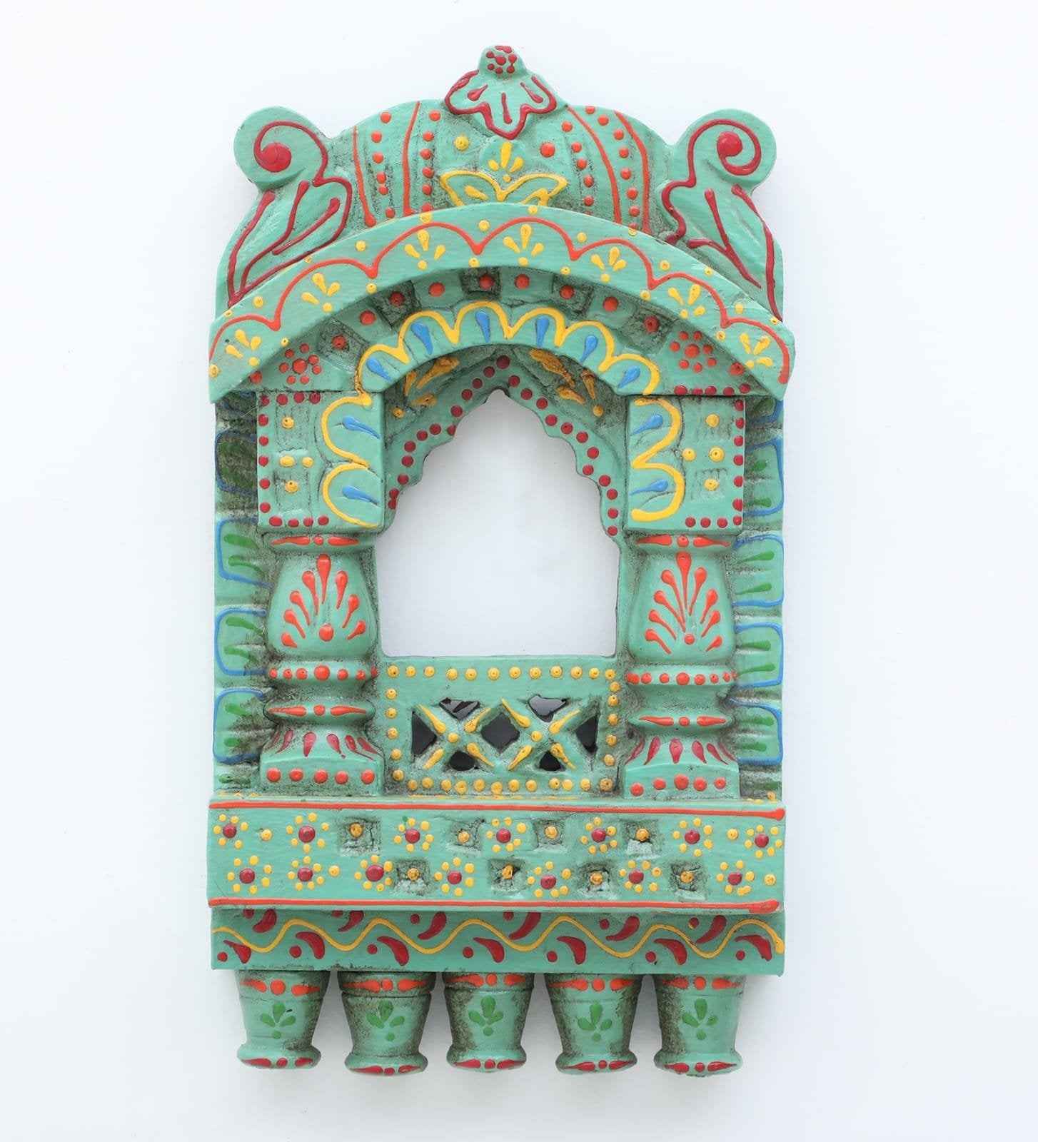 Wooden Jharokha 10*6 inch (Turqouise)