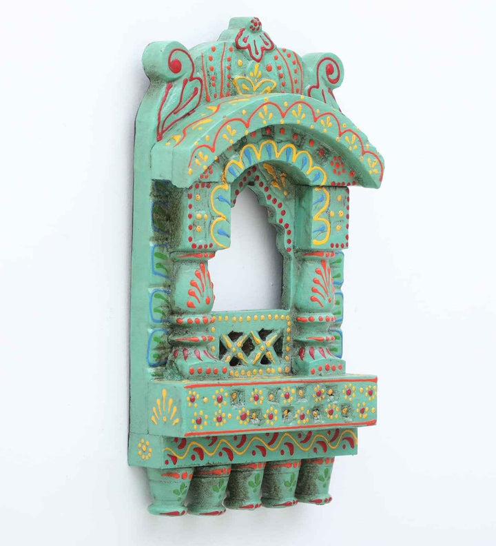 Wooden Jharokha 10*6 inch (Turqouise)