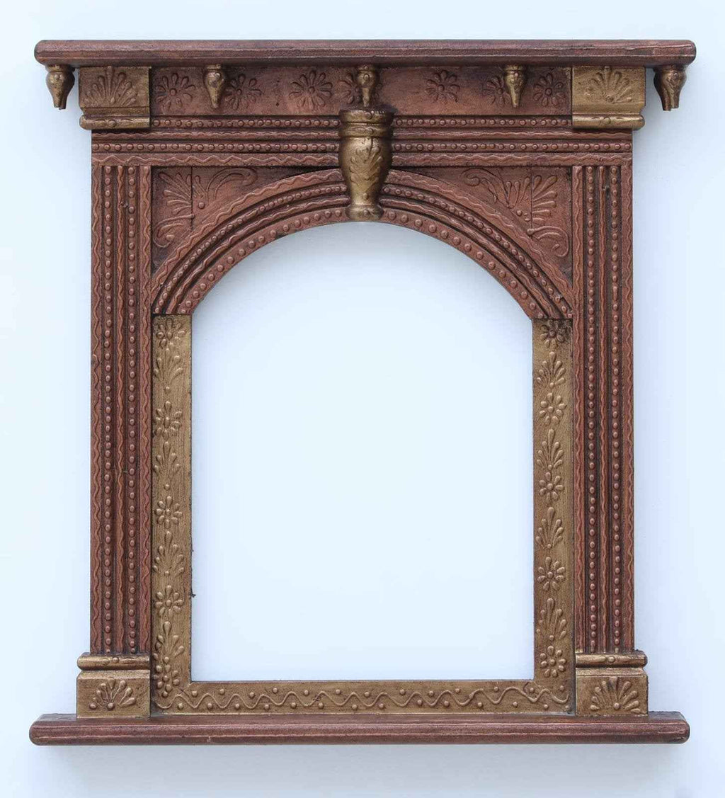 Rajasthani Wooden Jharokha –Copper Mirror & Photo Frame (14 inch)