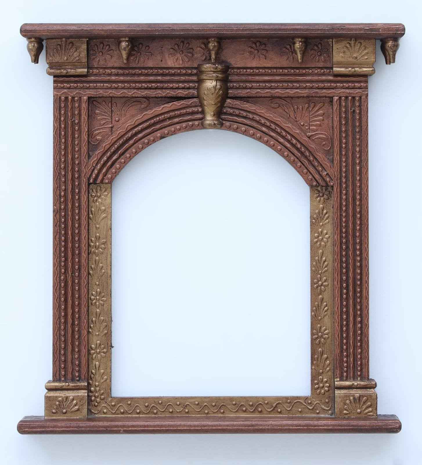 Rajasthani Wooden Jharokha –Copper Mirror & Photo Frame (14 inch)