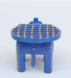 Hand-Painted Wooden Elephant Stool – Traditional Bajot | Navkar Handicraft