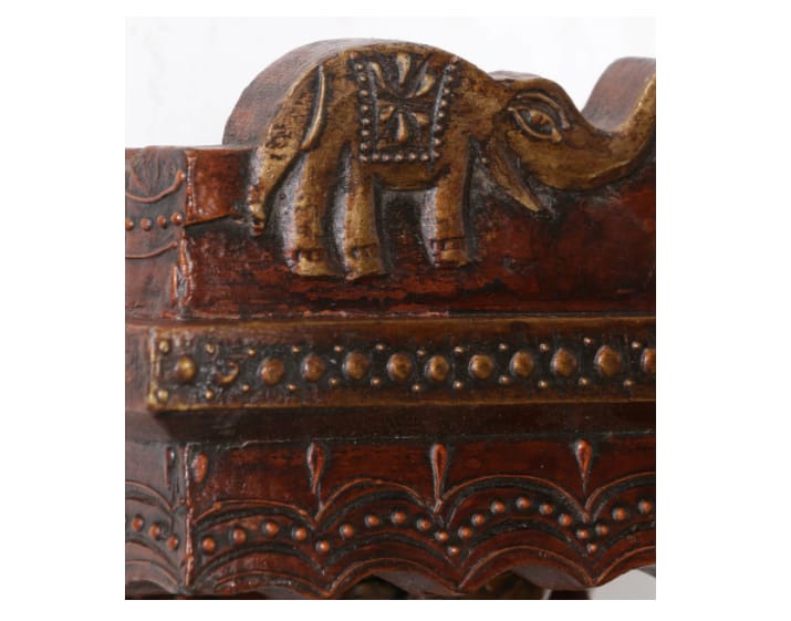 Hand-Carved Wooden Elephant Wall Bracket Shelf