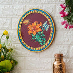 Divine Cow Wall Plate-Traditional Lotus Pattern in Pichwai Style (12x12 Inches)