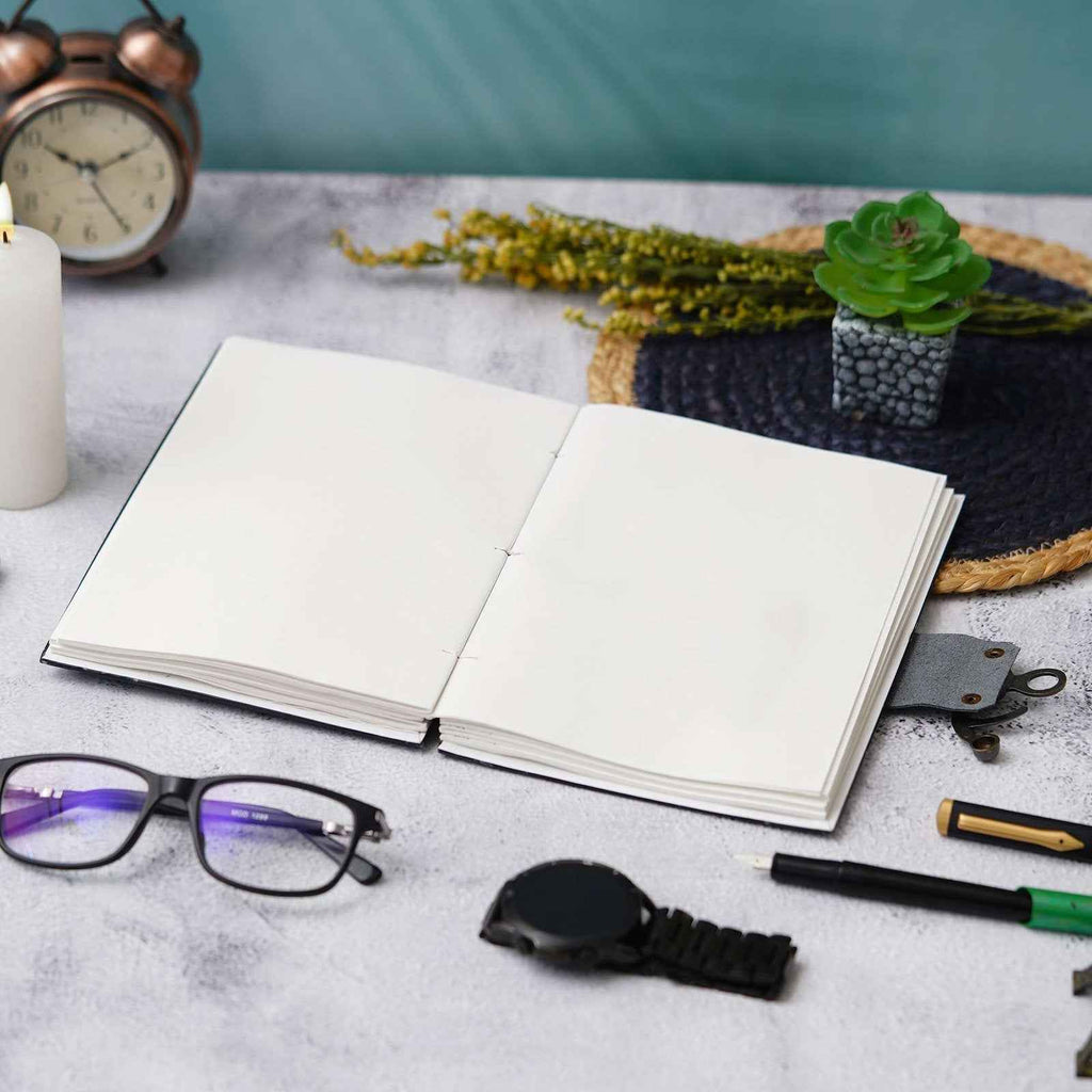 Handmade Printed Cardboard Journal Diary with Buckle Lock-200 Pages Notepad For Men and Women -15