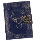 Vintage Handmade Genuine Leather Journal-Premium Antique Lock Closure-200 Handmade White Pages -11 - Navkar Handicrafts