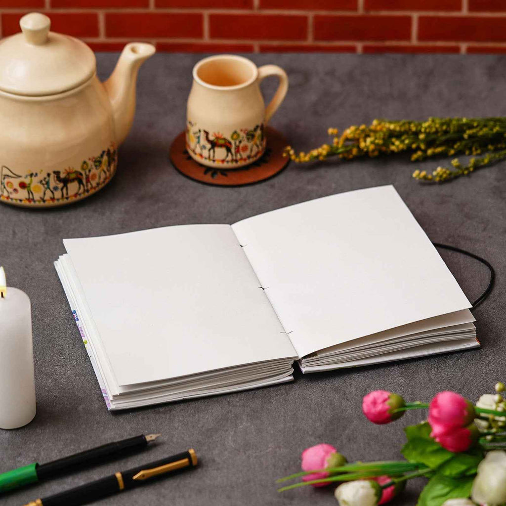 Handmade Classic Printed Cardboard Writing Diary for Different Purposes String Closure -3