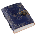 Vintage Handmade Genuine Leather Journal-Premium Antique Lock Closure-200 Handmade White Pages -11 - Navkar Handicrafts