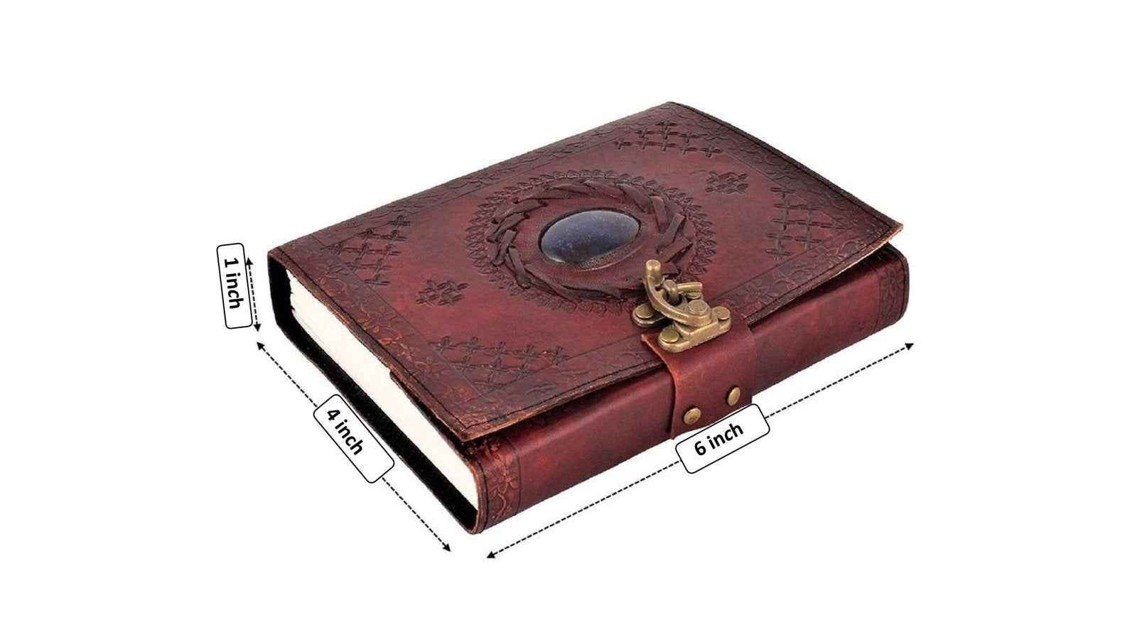 Leather Journal Diary with metal lock vintage Journal handmade 200 pages white unruled|travel Diary|personal journal -19