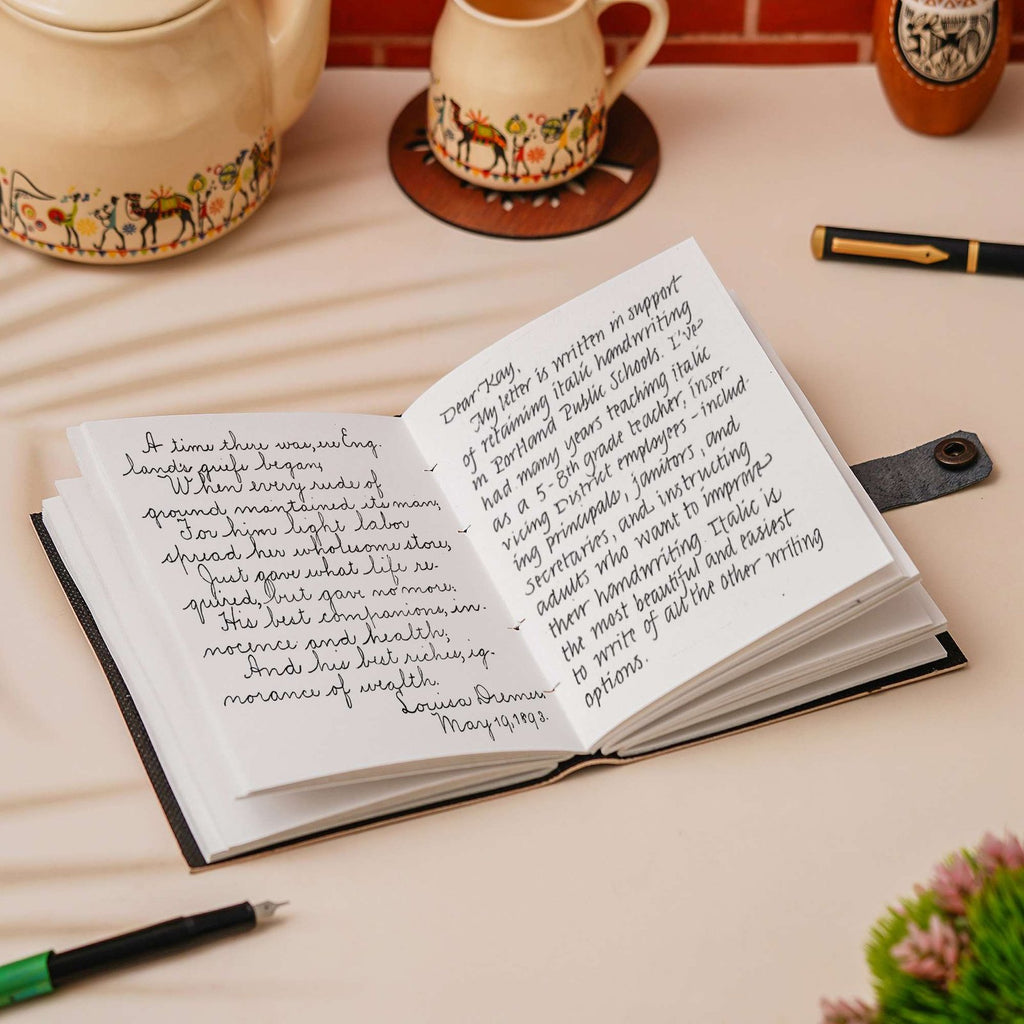 Vintage Handmade Genuine Leather Journal-Premium Antique Lock Closure-200 Handmade White Pages -40 - Navkar Handicrafts