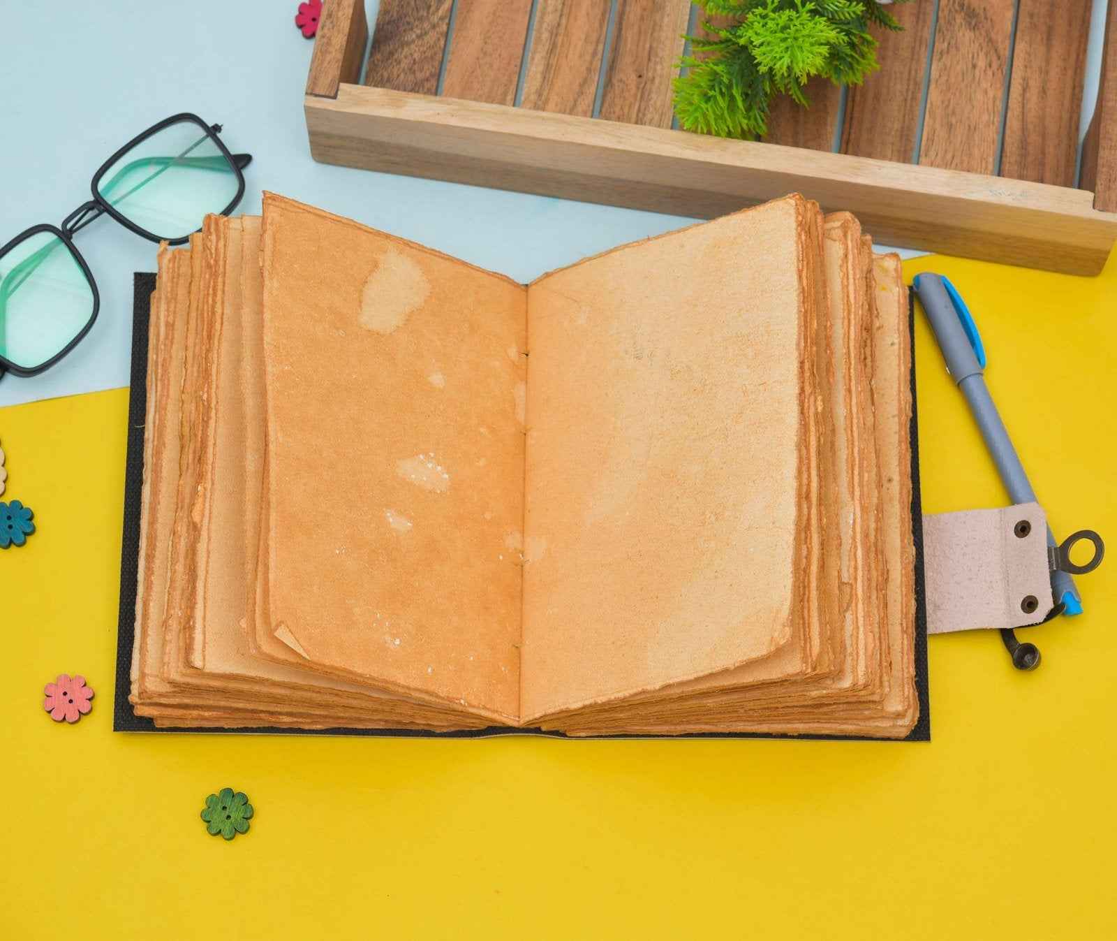 Genuine Leather Diary-Vintage Handmade Leather Journal-Premium Antique LOCK Closure-200 Handmade Deckle Edge Antique Pages -19