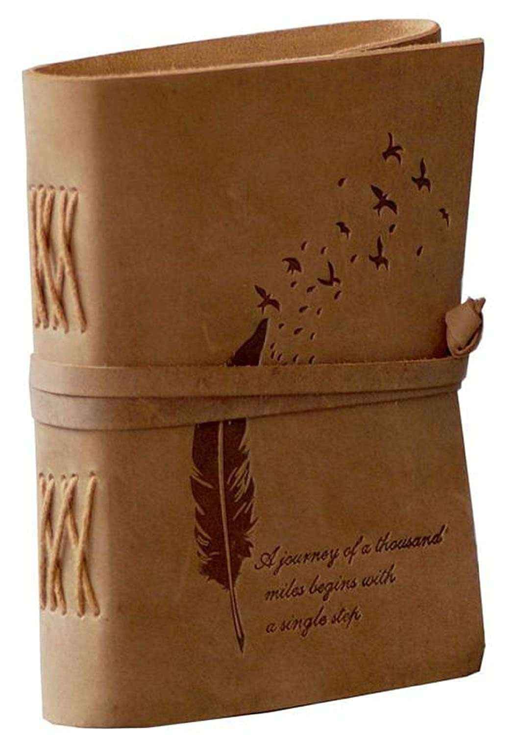 Leather Journal Diary with Premium Antique String Closure vintage Journal handmade 200 pages white unruled|travel Diary|personal journal -4