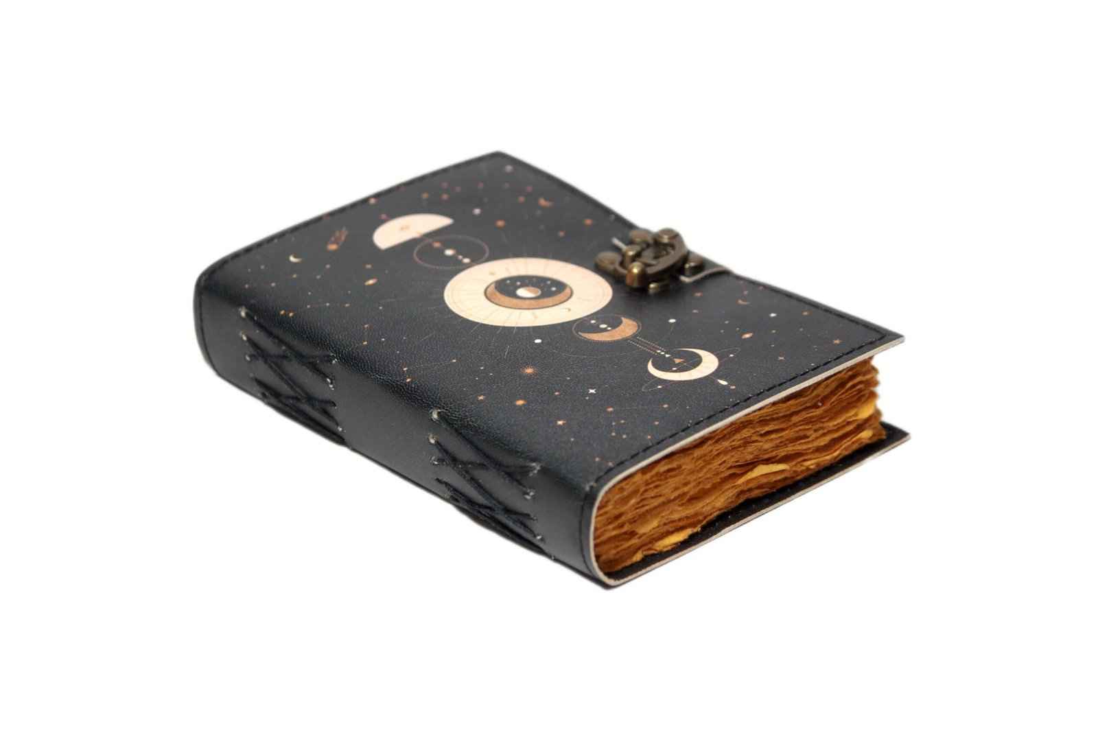Genuine Leather Diary-Vintage Handmade Leather Journal-Premium Antique LOCK Closure-200 Handmade Deckle Edge Antique Pages -16