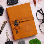 Vintage Handmade Genuine Leather Journal-Premium Antique Key Closure-200 Handmade White Pages -1