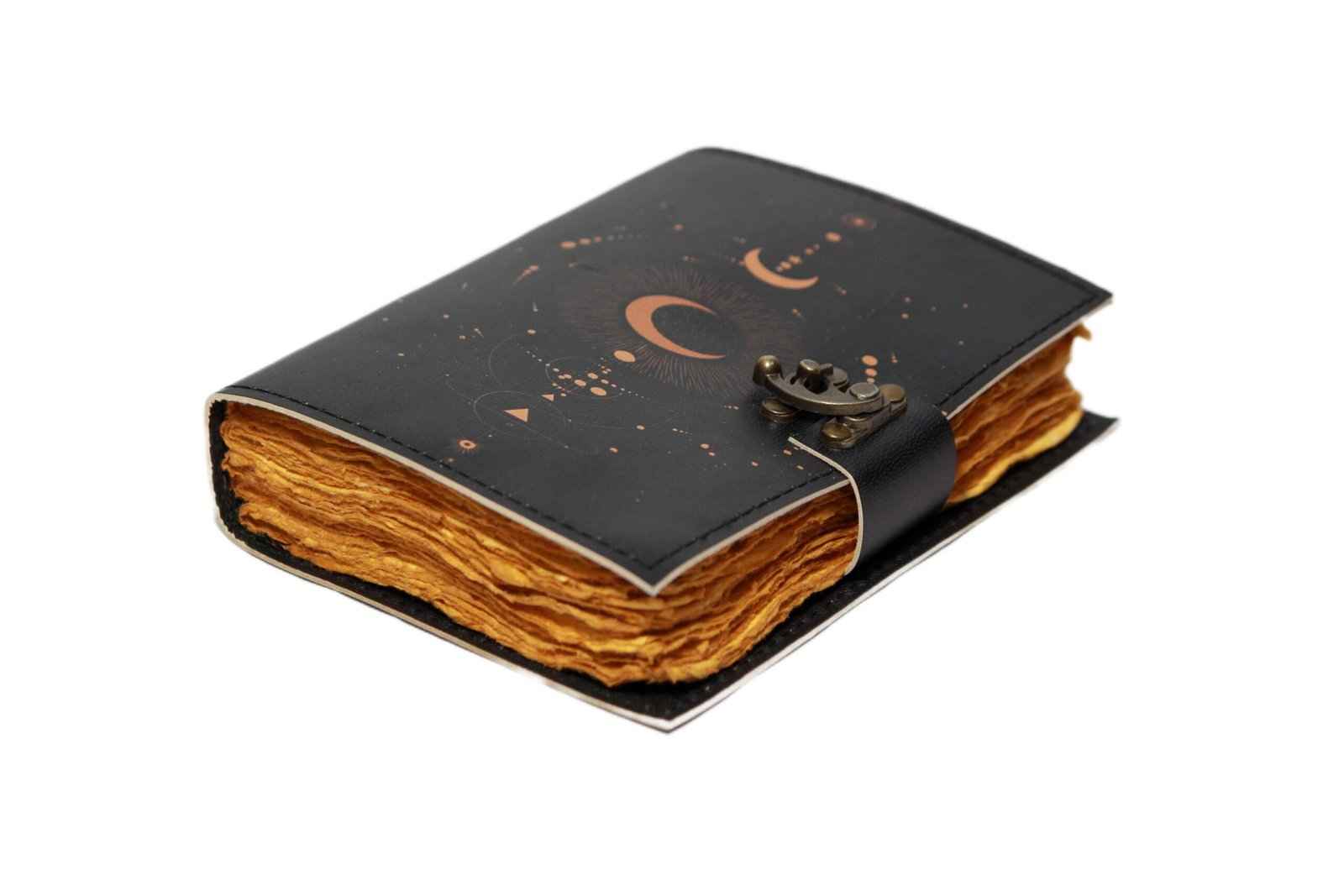 Genuine Leather Diary-Vintage Handmade Leather Journal-Premium Antique LOCK Closure-200 Handmade Deckle Edge Antique Pages -14